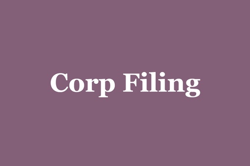 Corporation Filing - All States (Except PA, NJ, DE)